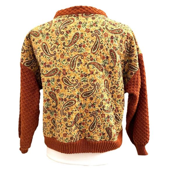 Vintage Handmade quilted bomber jacket Paisley patchwork lining large cottage - Picture 5 of 9